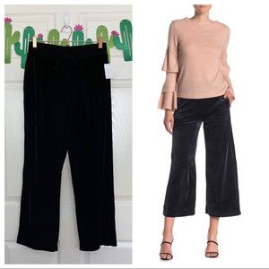 NWT Elodie Black Crushed Velvet Loungewear Pants